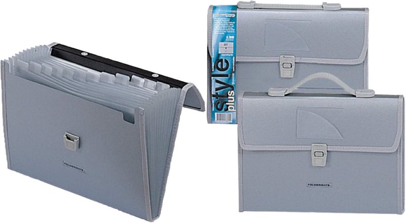 Foldermate 13 Pocket A4 Expanding File, Silver- Pack   Of 02